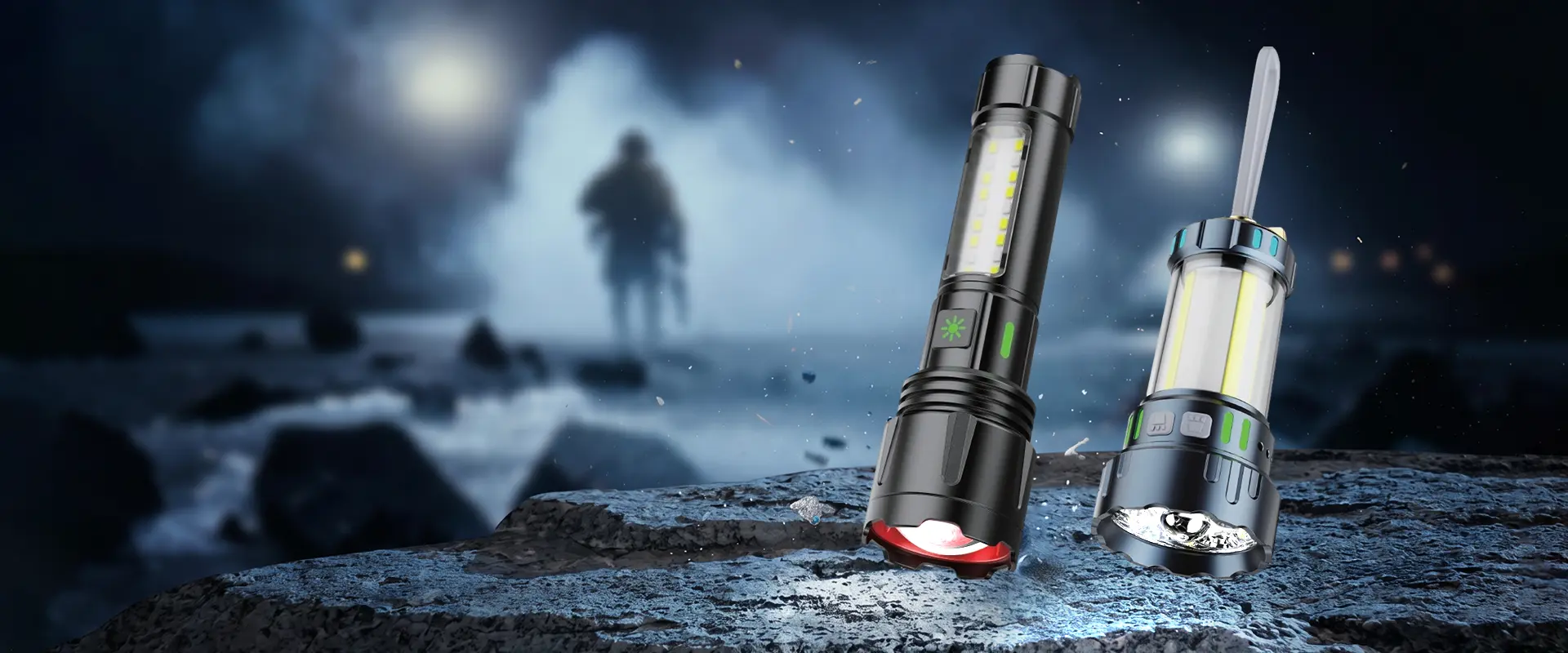 Forest Tigris Tactical DUXERIT Flashlight - altum lumen rechargeable ad officium usus